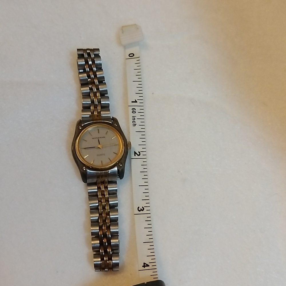 Vintage Wakmann Quartz Speidel Watch Two tone gold &Stainless steel Hong Kong - Picture 7 of 8
